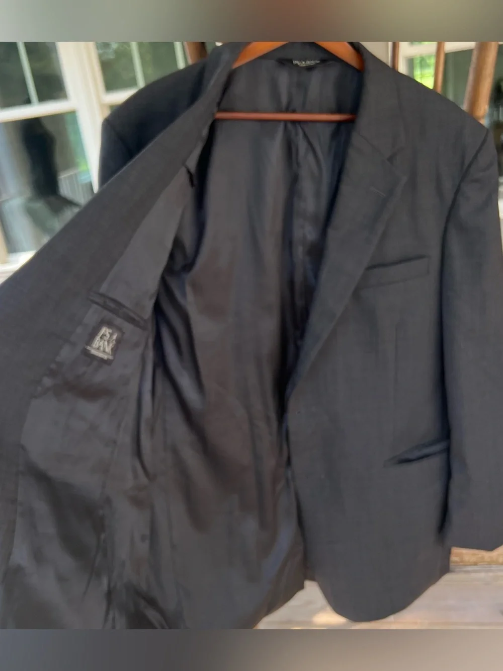 Jos. A. Bank Mens Charcoal Gray Wool Suit Jacket Sport Coat Size 43R